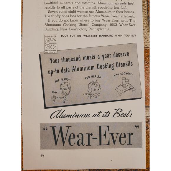 1940 Wear-Ever Aluminum Dad Daughter Playing‎ Kitchen Mom Watching Vtg Print Ad - Picture 9 of 9